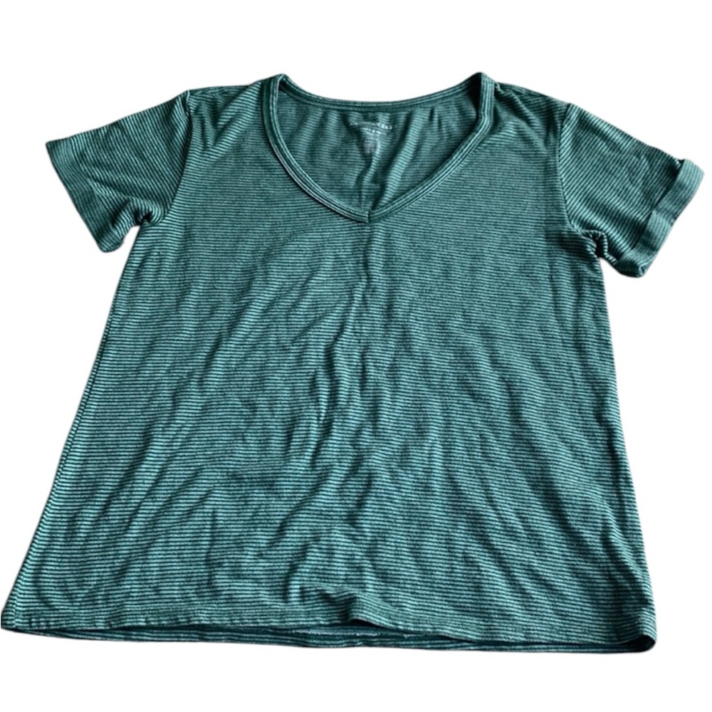 American Eagle Green Striped Shirt